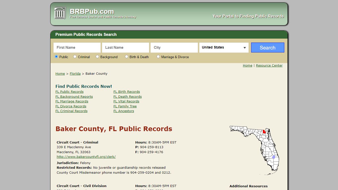 Baker County Public Records | Search Florida Government Databases